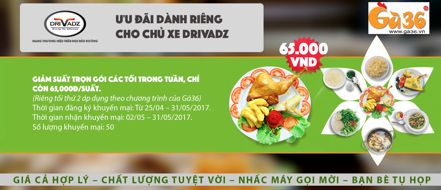 TẬN HƯỞNG VỊ GÀ TRUYỀN THỐNG VỚI ƯU ĐÃI ĐẶC BIỆT TỪ GÀ36 TẬN HƯỞNG VỊ GÀ TRUYỀN THỐNG VỚI ƯU ĐÃI ĐẶC BIỆT TỪ GÀ36