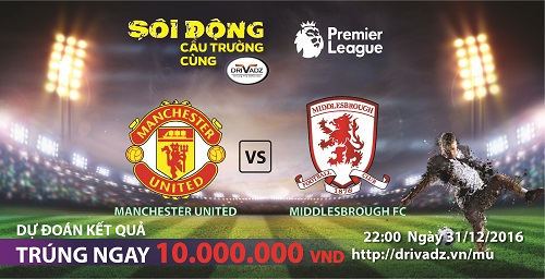 THÔNG BÁO: Tham gia dự đoán trận đấu Manchester United vs Middlesbrough FC để nhận 10,000,000 VNĐ. THÔNG BÁO: Tham gia dự đoán trận đấu Manchester United vs Middlesbrough FC để nhận 10,000,000 VNĐ.